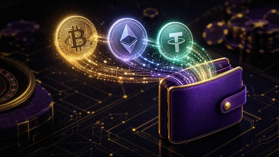 Crypto deposits at Rollino with Bitcoin and USDT